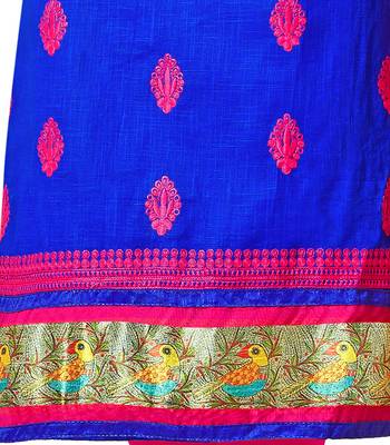 Blue embroidered cotton salwar 2