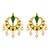 Classic Green Enamelled Chandbali Earrings For Women