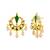 Classic Green Enamelled Chandbali Earrings For Women
