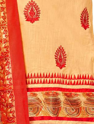 Beige embroidered cotton salwar 3