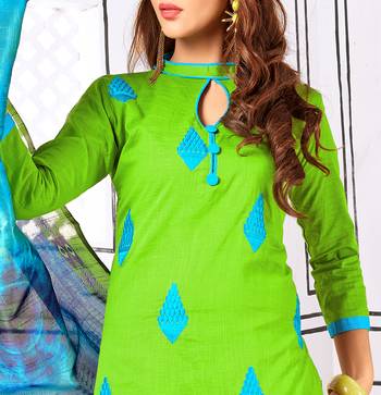 Green embroidered cotton salwar 2