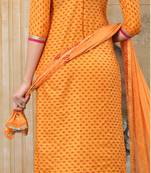 Orange embroidered cotton salwar