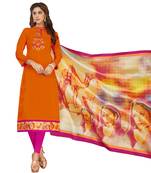 Orange embroidered cotton salwar