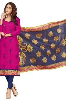 Pink embroidered cotton salwar