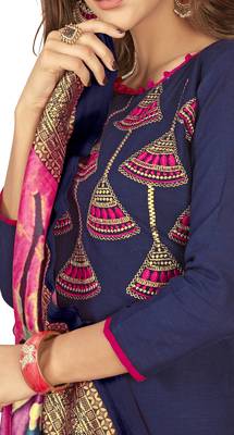Blue embroidered cotton salwar 2