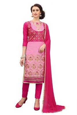 Pink embroidered cotton salwar 1
