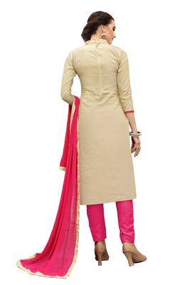 Beige embroidered cotton salwar 2
