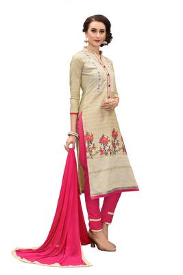Beige embroidered cotton salwar 3