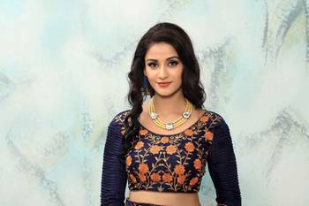 Orange embroidered silk saree with blouse 6
