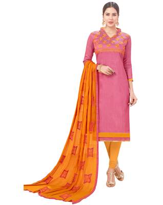 Pink embroidered cotton salwar 1