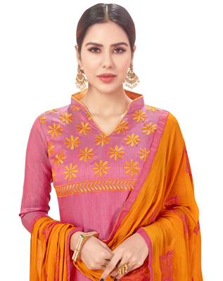 Pink embroidered cotton salwar 2
