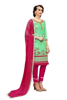 Light-green embroidered cotton salwar 3