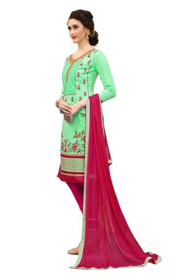 Light-green embroidered cotton salwar 4