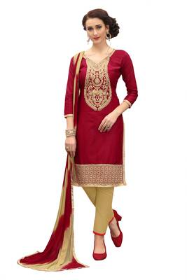Maroon embroidered cotton salwar 1