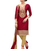Maroon embroidered cotton salwar