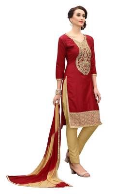 Maroon embroidered cotton salwar 3