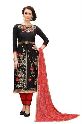 Black embroidered cotton salwar 1