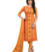 Orange embroidered cotton salwar