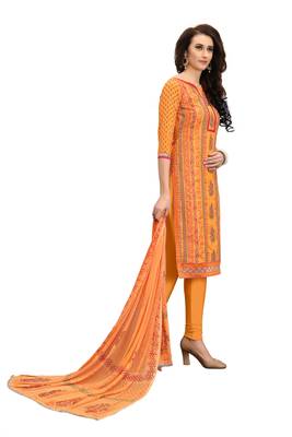 Orange embroidered cotton salwar 3