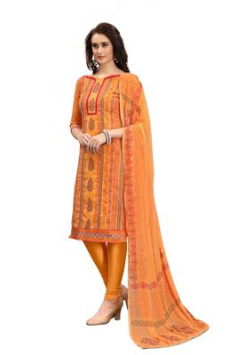 Orange embroidered cotton salwar 4