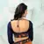 Orange embroidered silk saree with blouse