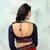 Red embroidered silk saree with blouse