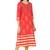 Red Cotton Block Prints Long Anarkali kurti