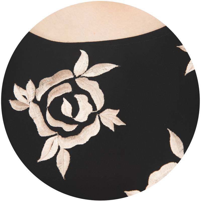 Black & Pink Georgette Embroidery Long Anarkali kurti