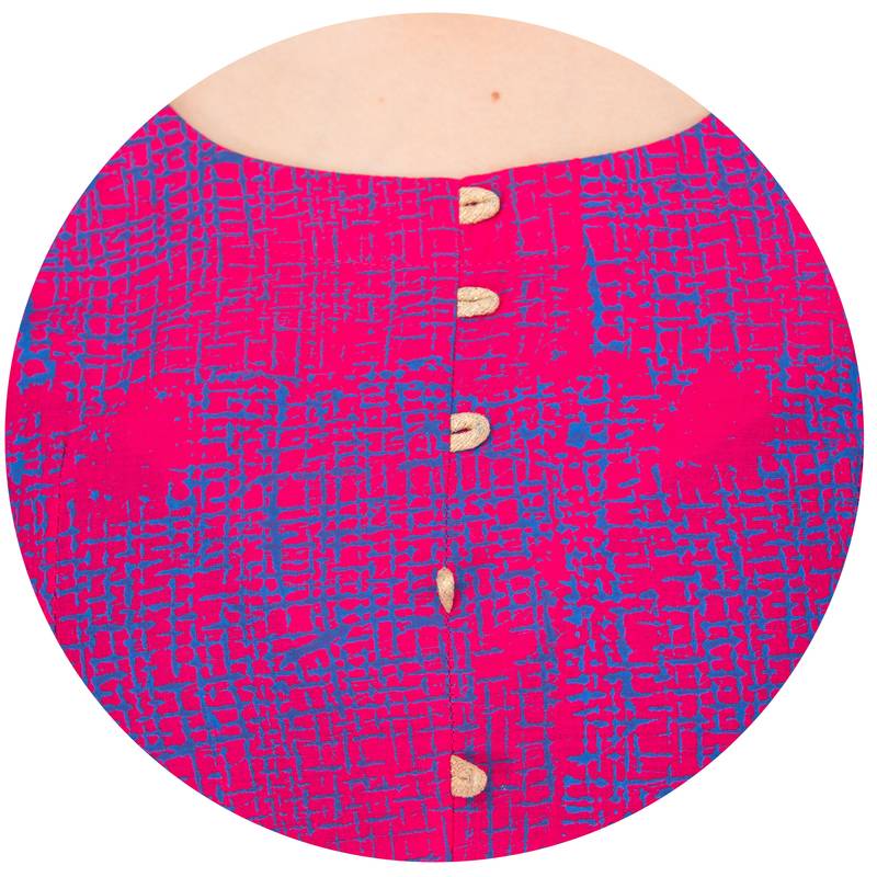 Pink Cotton Screen Prints Long Anarkali kurti