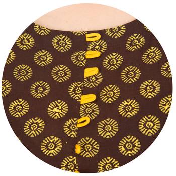 Brown Cotton Block Prints Long Anarkali kurti 5