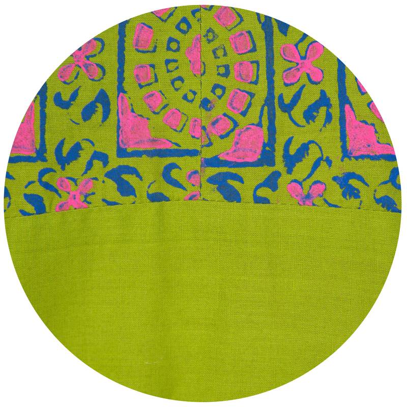 Mehendi Green Cotton Block Prints Long Anarkali kurti