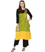 Multicolor Cotton Block Prints Long Straight kurti