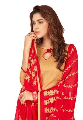 Beige embroidered cotton salwar 4