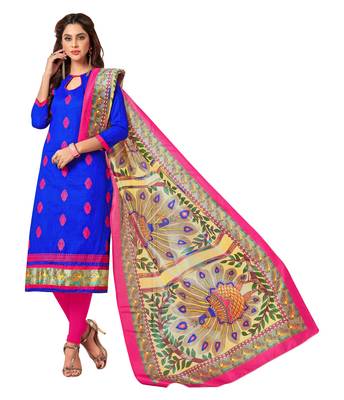 Blue embroidered cotton salwar 1