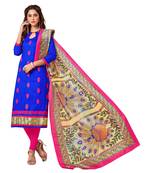 Blue embroidered cotton salwar