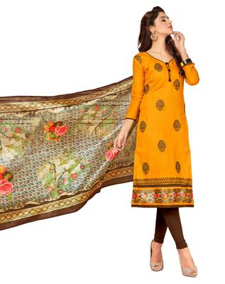 Orange embroidered cotton salwar 1