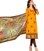 Orange embroidered cotton salwar