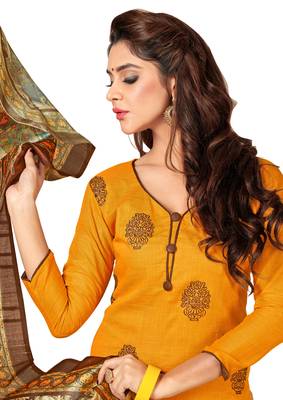 Orange embroidered cotton salwar 4