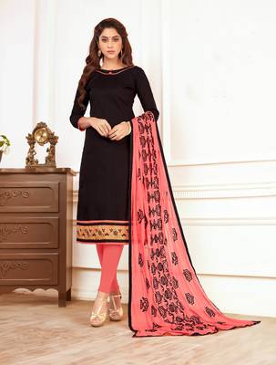 Black embroidered cotton salwar 1