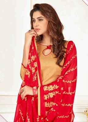 Beige embroidered cotton salwar 4