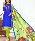 Blue embroidered cotton salwar