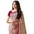 Pink printed georgette saree with blouse
