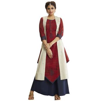 Maroon printed cotton salwar 1
