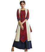 Maroon printed cotton salwar