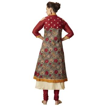 Beige embroidered chanderi salwar 2