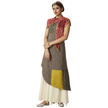Grey printed cotton salwar 1