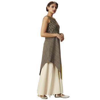 Grey printed cotton salwar 2