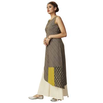 Grey printed cotton salwar 3