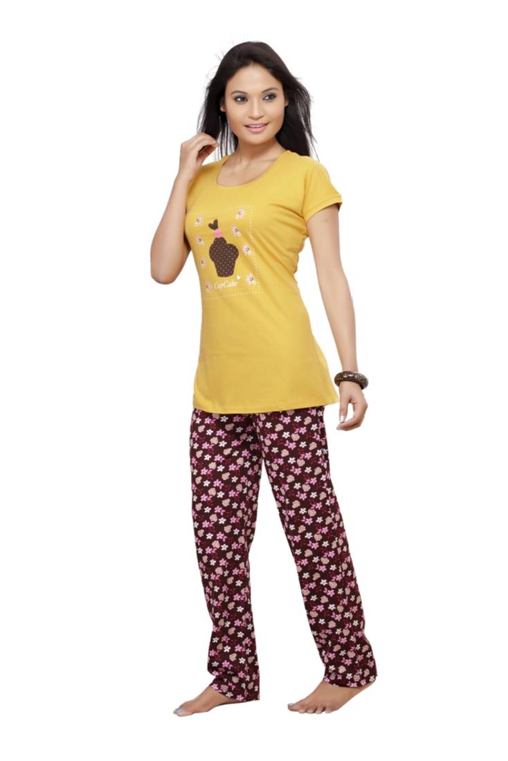 Yellow Cotton Nightwear Sets VASUDEV 2574585