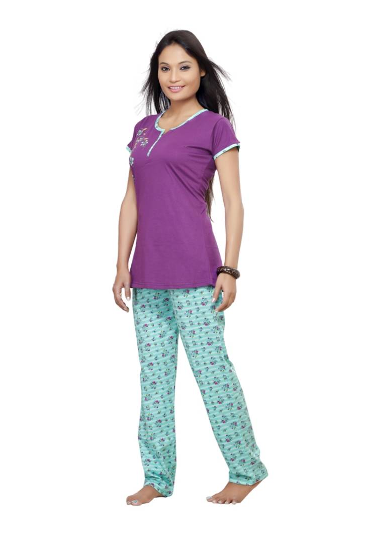 Purple Cotton Nightwear Sets VASUDEV 2574586